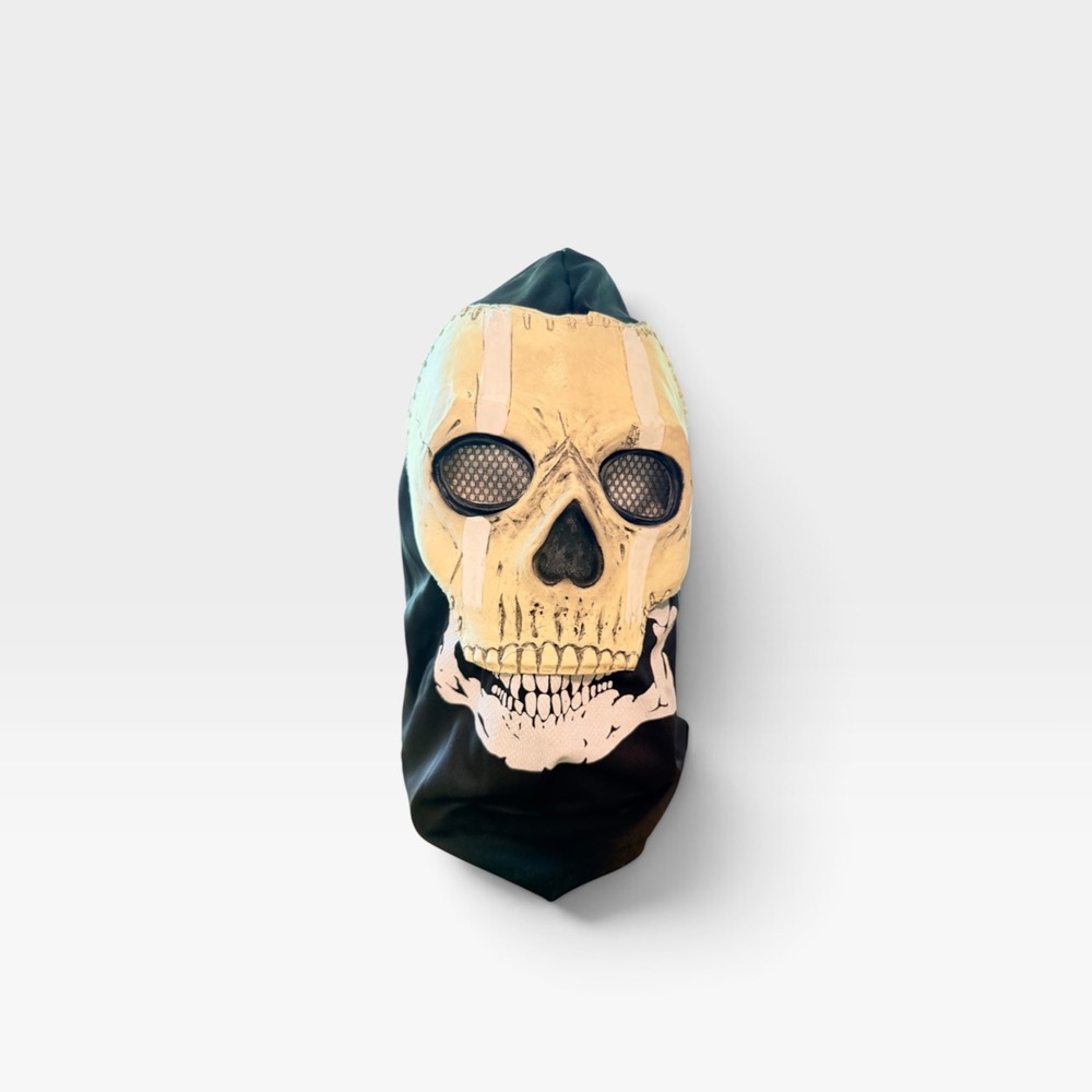 Ghost Skull Mask Balaclava Unisex One Size Black Tan Tactical Cosplay Mesh Eye